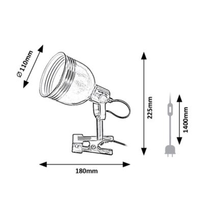 Rabalux - Lampa s klipem 1xE14/25W/230V béžová