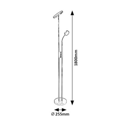 Rabalux - LED Stmívatelná stojací lampa LED/18,5W/230V + LED/4,5W černá