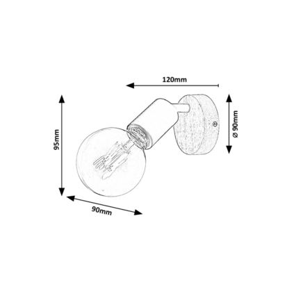 Rabalux - Nástěnné bodové svítidlo 1xE27/40W/230V kaučukovník