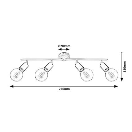 Rabalux - Bodové svítidlo 4xE27/40W/230V kaučukovník