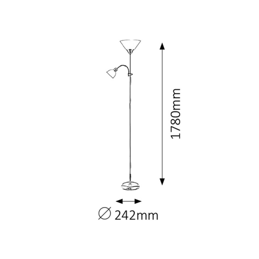 Rabalux - Stojací lampa 1xE27/100W+E14/25W šedá/oranžová