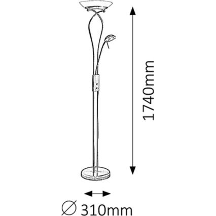 Rabalux - Stmívatelná stojací lampa 1xR7s/230W + 1xG9/40W