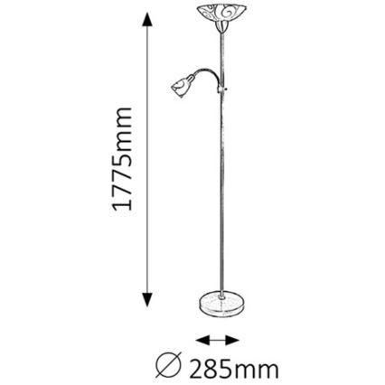 Rabalux - Stojací lampa 1xE27/100W + 1xE14/40W