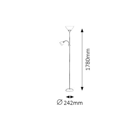 Rabalux - Stojací lampa 1xE27/100W+1xE14/25W/230V 