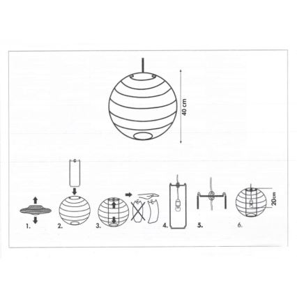Rabalux 4725 - Stínidlo k lustru HARMONY LUX E27 pr. 40 cm