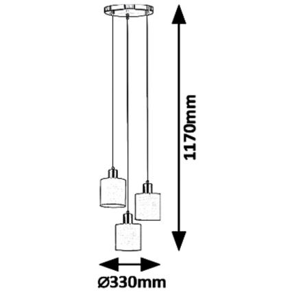 Rabalux - Lustr na lanku 3xE14/25W/230V