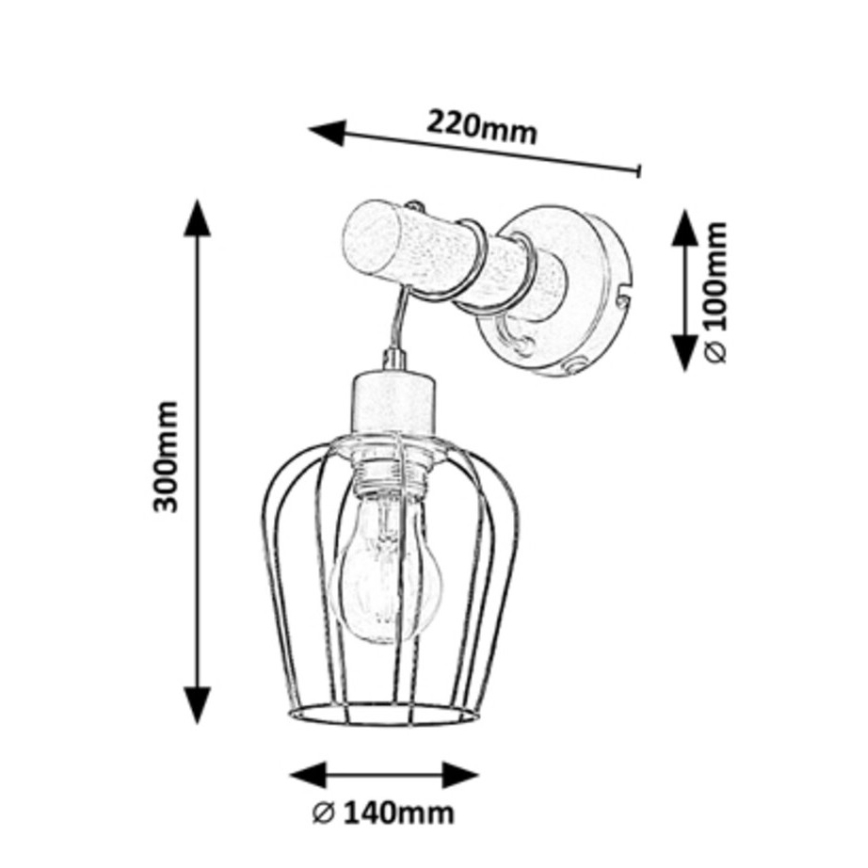 Rabalux - Nástěnné svítidlo 1xE27/40W/230V kaučukovník