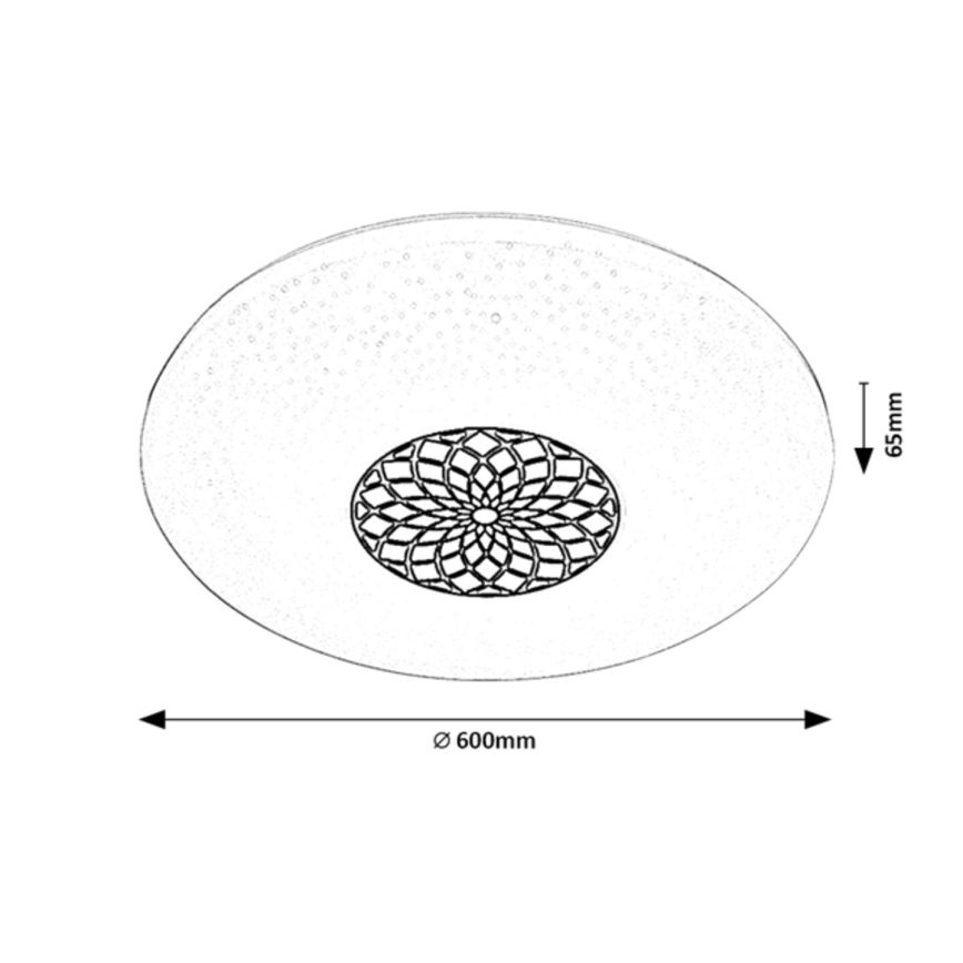 Rabalux - LED RGB Stmívatelné stropní svítidlo LED/40W/230V 3000-6500K Wi-Fi Tuya pr. 60 cm + dálkové ovládání