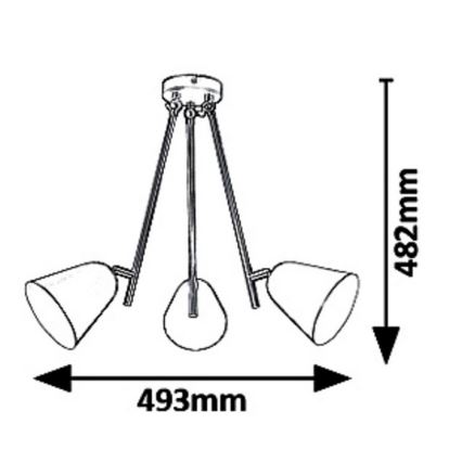 Rabalux 5376 - Lustr na tyči ALDER 3xE14/40W/230V