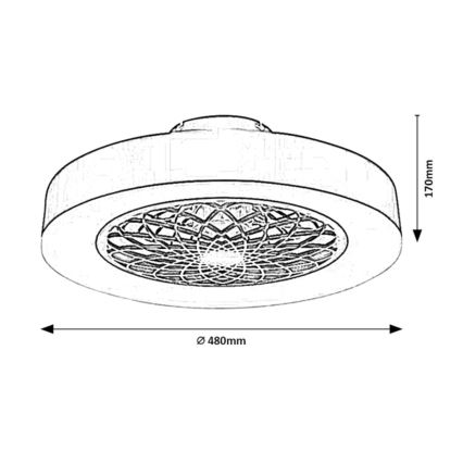 Rabalux - LED Stmívatelné stropní svítidlo s ventilátorem LED/35W/230V 3000-6000K + dálkové ovládání