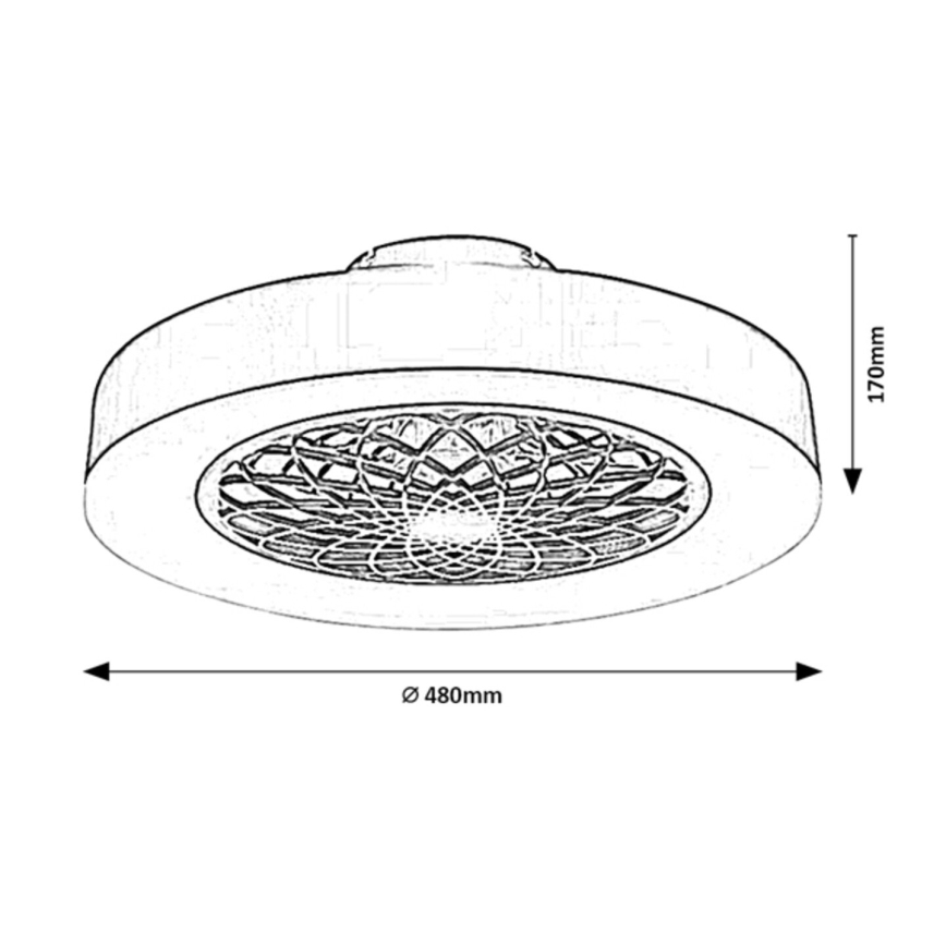 Rabalux - LED Stmívatelné stropní svítidlo s ventilátorem LED/35W/230V 3000-6000K + dálkové ovládání