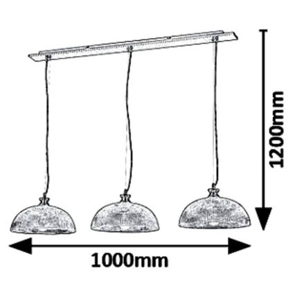 Rabalux 5460 - Lustr na lanku PETRINA 3xE27/40W/230V