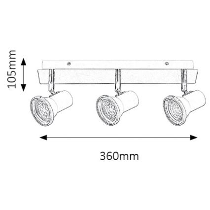 Rabalux - LED Koupelnové bodové svítidlo 3xGU10/4,5W/230V IP44