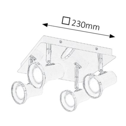 Rabalux - LED Koupelnové bodové svítidlo 4xGU10/4,5W/230V IP44