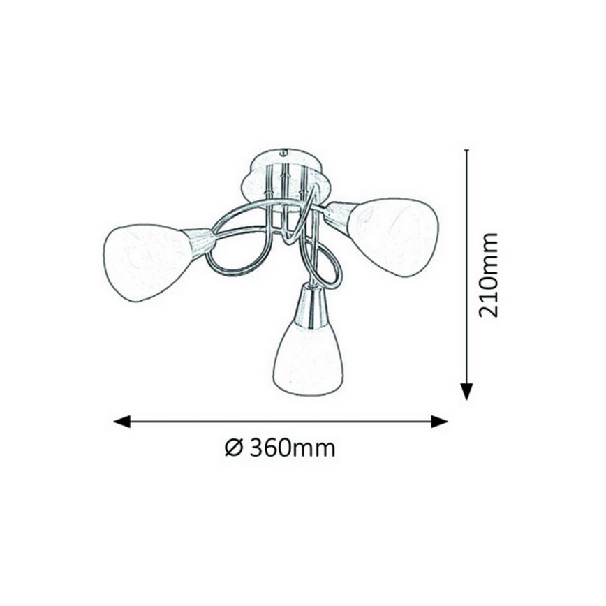 Rabalux - Přisazený lustr 3xE14/40W/230V matný chrom