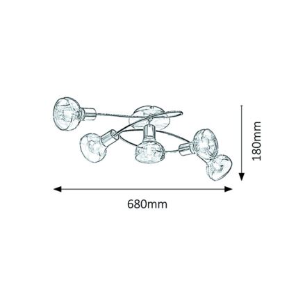 Rabalux - Přisazený lustr 5xE14/40W/230V zlatá