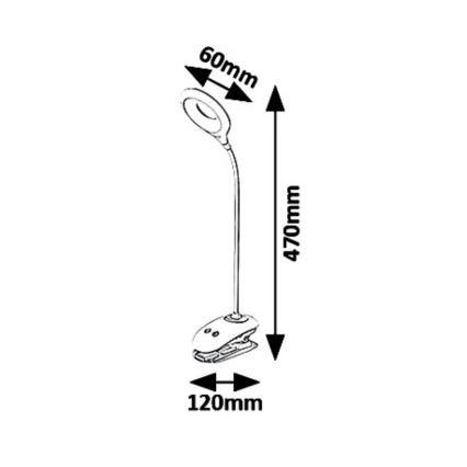 Rabalux - LED Stmívatelná lampa na klip LED/4W