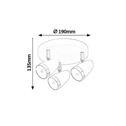 Rabalux - LED Bodové svítidlo 3xLED/4W/230V