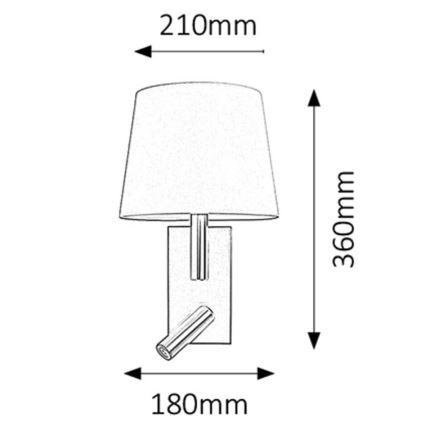 Rabalux - LED Nástěnné svítidlo E27/40W + LED/3W