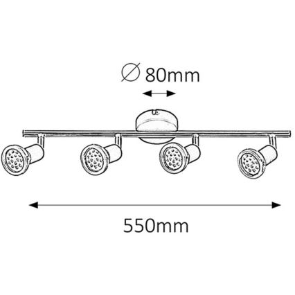 Rabalux - LED Bodové svítidlo 4xGU10/3W/230V