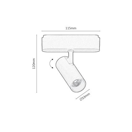 Rabalux - LED Bodové svítidlo do 1-fázového lištového systému LED/6W/230V 3000K černá