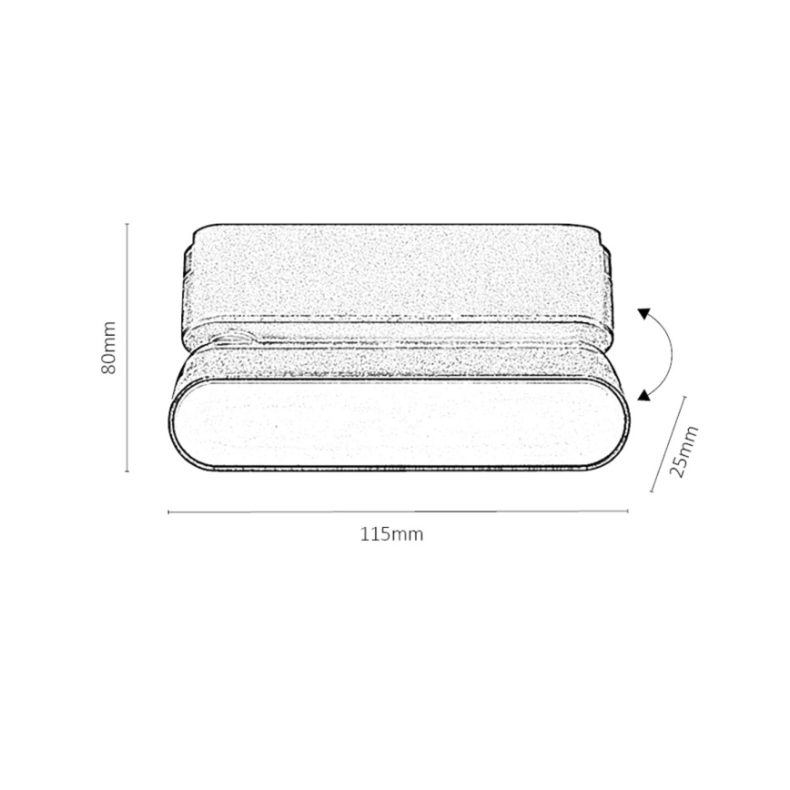 Rabalux - LED Stropní svítidlo do 1-fázového lištového systému LED/6W/24V 3000K 11,5 cm černá