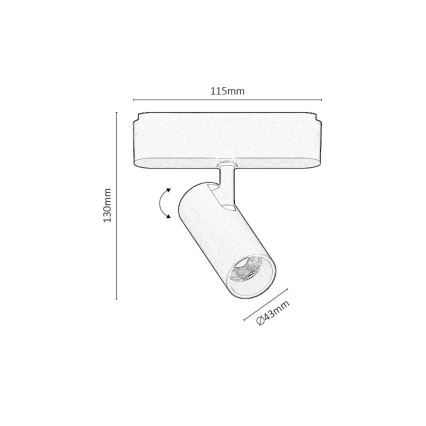 Rabalux - LED Bodové svítidlo do 1-fázového lištového systému LED/10W/230V 4000K černá