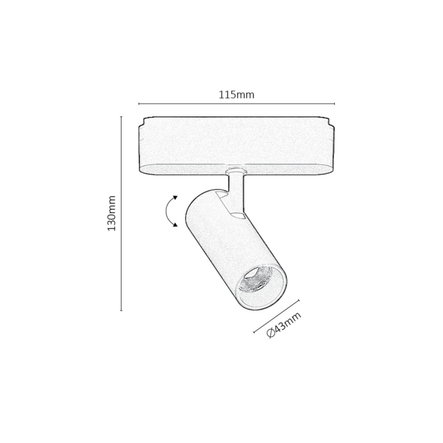 Rabalux - LED Bodové svítidlo do 1-fázového lištového systému LED/10W/230V 4000K černá