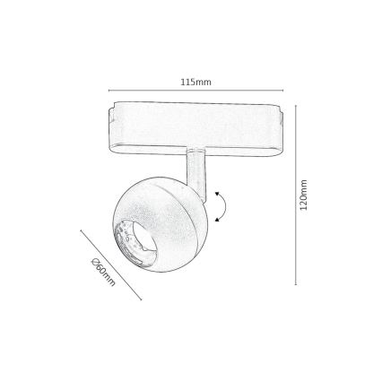 Rabalux - LED Bodové svítidlo do 1-fázového lištového systému LED/5W/230V 4000K černá