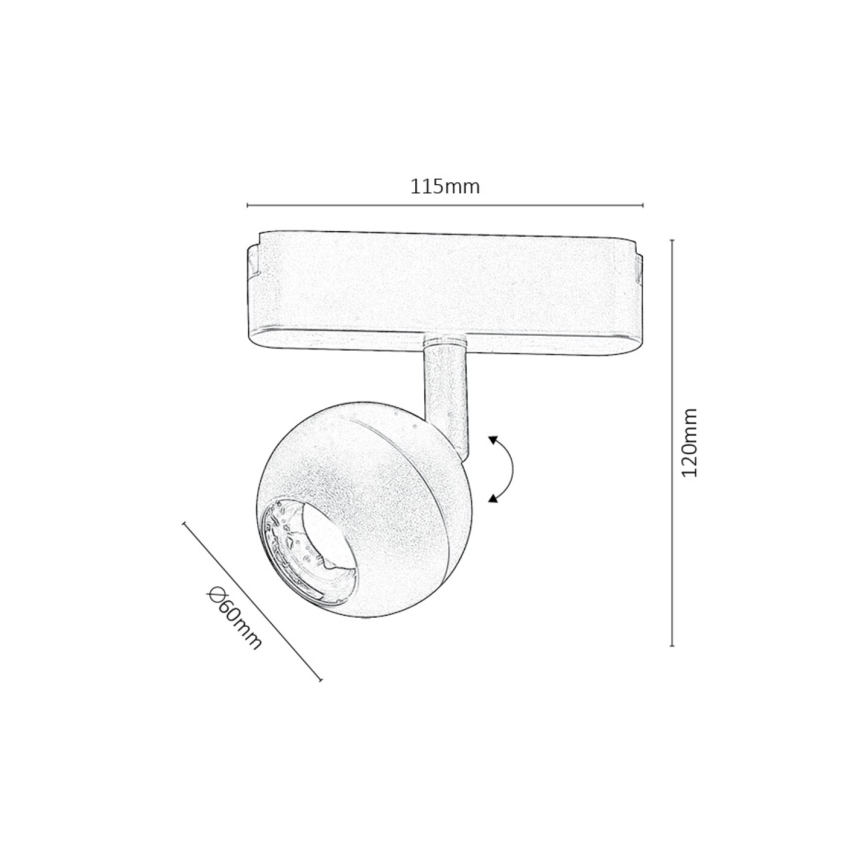 Rabalux - LED Bodové svítidlo do 1-fázového lištového systému LED/5W/24V 4000K černá