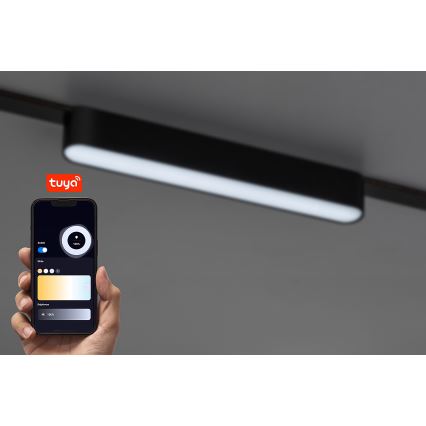 Rabalux - LED Stmívatelné stropní svítidlo do 1-fázového lištového systému LED/12W/24V 2700-5500K Wi-Fi Tuya 22 cm černá