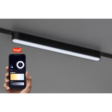 Rabalux - LED Stmívatelné stropní svítidlo do 1-fázového lištového systému LED/16W/24V 2700-5500K Wi-Fi Tuya 33 cm černá