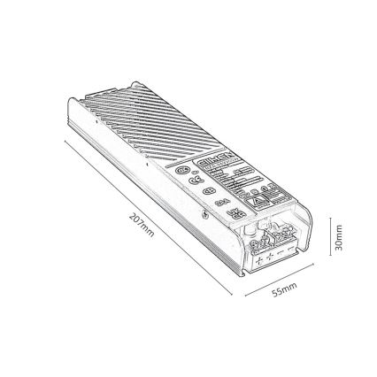 Rabalux - Zapuštěný napájecí zdroj pro svítidla v lištovém systému 200W/24V