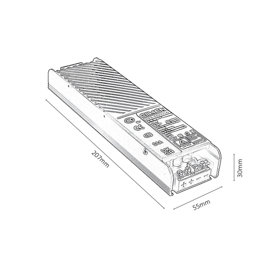 Rabalux - Zapuštěný napájecí zdroj pro svítidla v lištovém systému 200W/24V