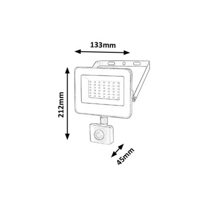 Rabalux - LED Reflektor se senzorem LED/30W/230V 4000K IP44 černá