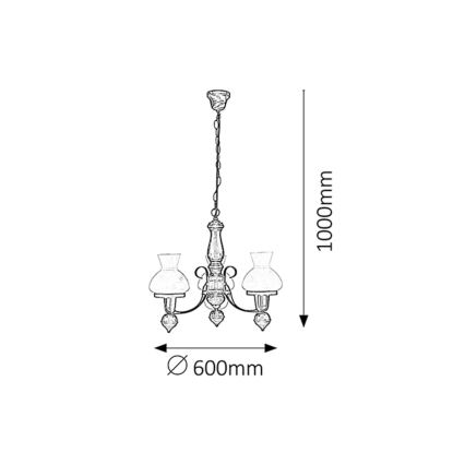 Rabalux - Lustr na řetězu 3xE27/60W/230V ořech