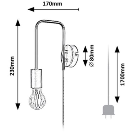 Rabalux - Nástěnná lampa 1xE27/40W/230V