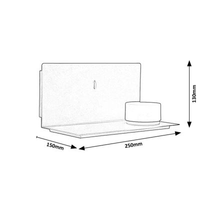 Rabalux - LED Nástěnné svítidlo s poličkou a USB portem LED/6W/230V 3000K