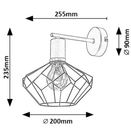 Rabalux - Nástěnné svítidlo 1xE27/40W/230V pr. 20 cm černá