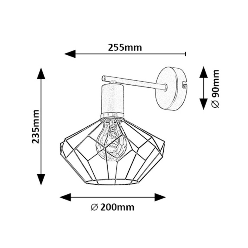 Rabalux - Nástěnné svítidlo 1xE27/40W/230V pr. 20 cm černá