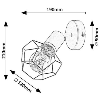Rabalux - Nástěnné svítidlo 1xE27/40W/230V pr. 12 cm černá