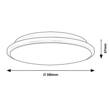 Rabalux - LED Stropní svítidlo LED/24W/230V 3000K černá 38 cm