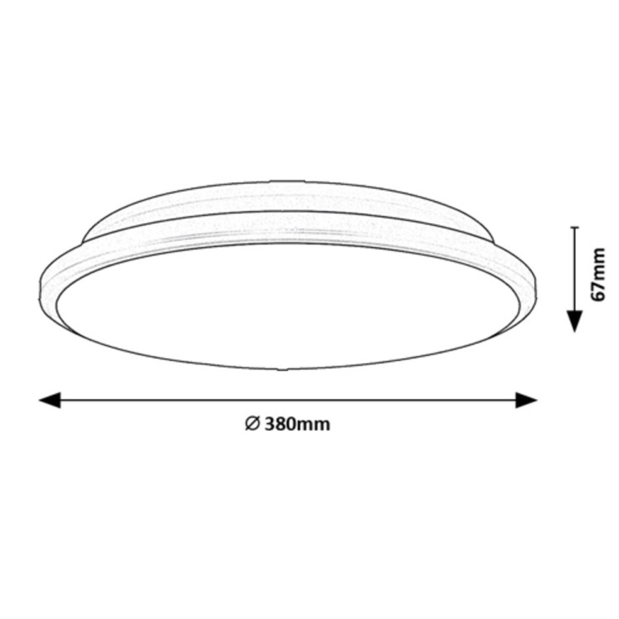 Rabalux - LED Stropní svítidlo LED/24W/230V 3000K černá 38 cm