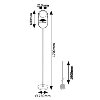 Rabalux - Stojací lampa 1xE27/20W/230V