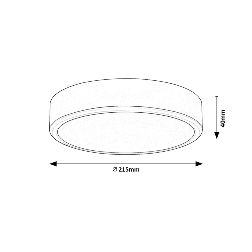Rabalux - LED Stropní svítidlo LED/22W/230V 3000/4000/6000K pr. 21 cm černá