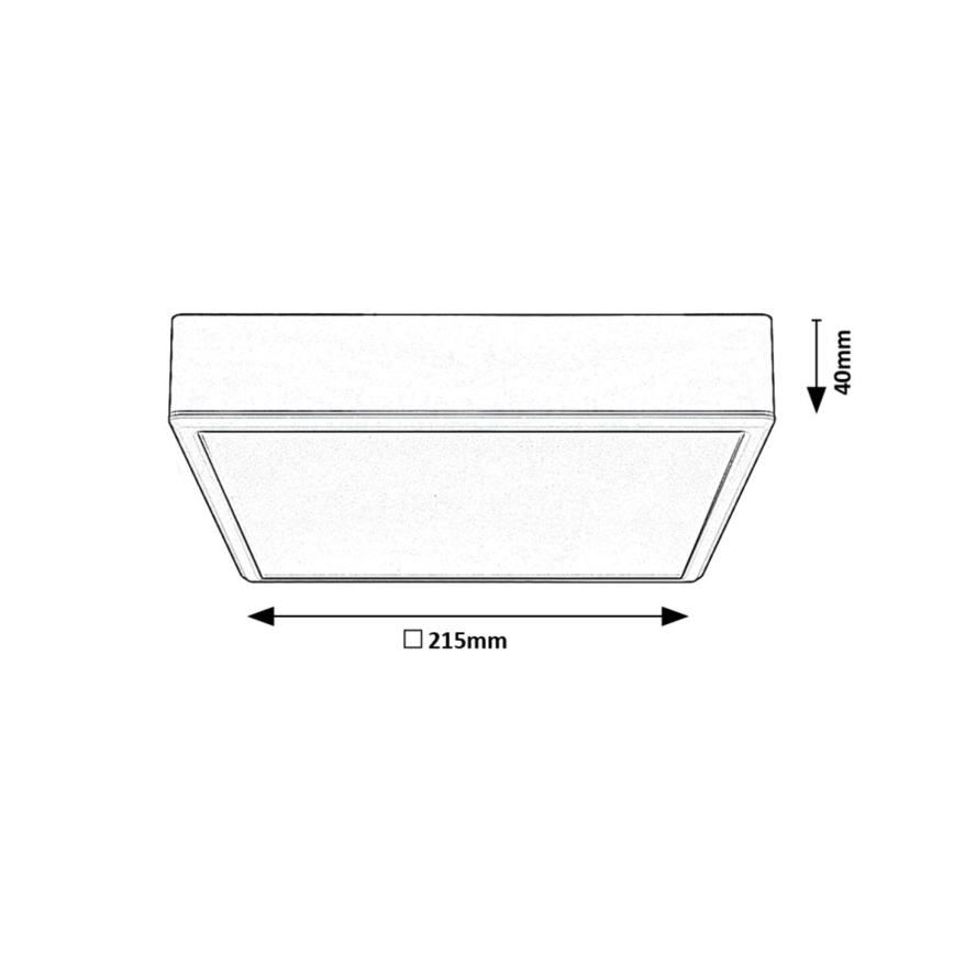 Rabalux - LED Stropní svítidlo LED/22W/230V 3000/4000/6000K 21x21 cm černá