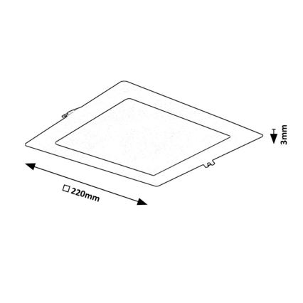 Rabalux - LED Podhledové svítidlo LED/18W/230V 22x22 cm černá