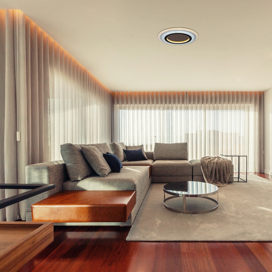 Rabalux - LED Stmívatelné stropní svítidlo LED/56W/230V 3000/4000/6000K matný chrom/černá + dálkové ovládání