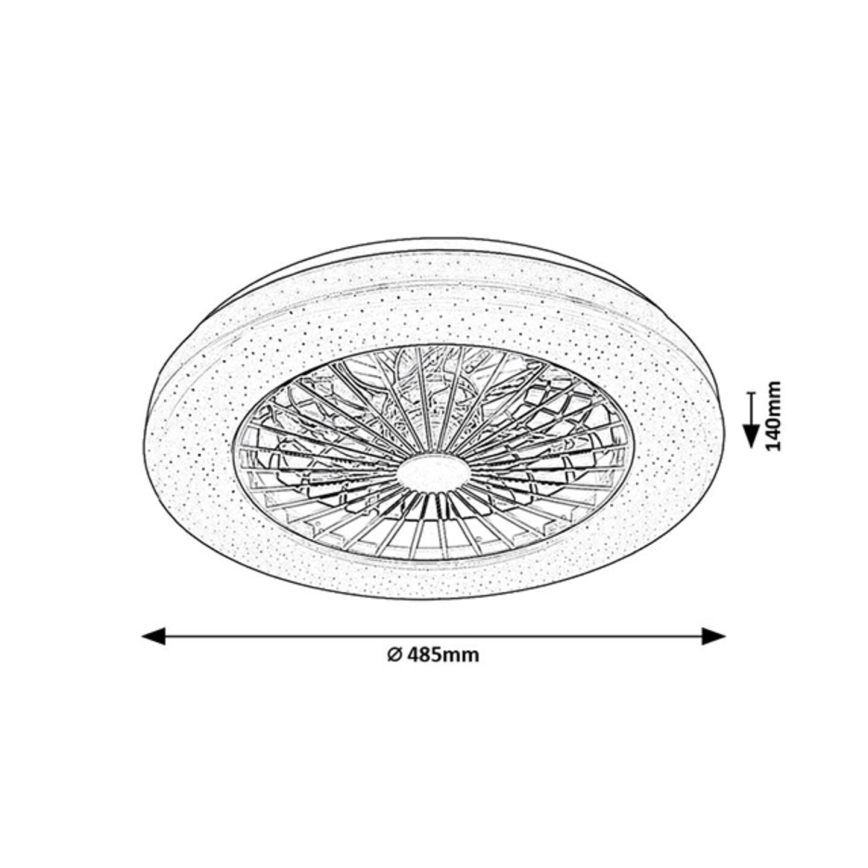 Rabalux - LED Stmívatelné stropní svítidlo s ventilátorem LED/48W/230V 3000-6500K + dálkové ovládání