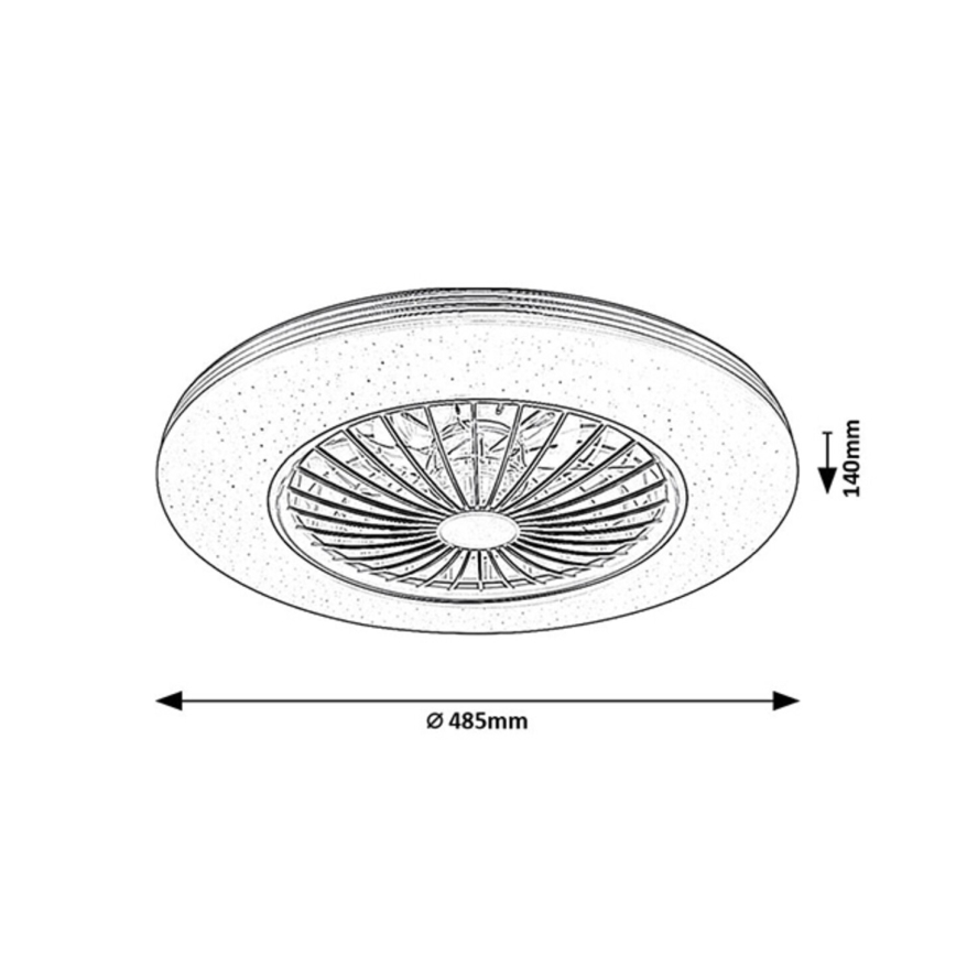 Rabalux - LED Stmívatelné stropní svítidlo s ventilátorem LED/48W/230V 3000-6500K + dálkové ovládání